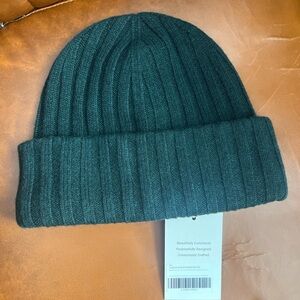Everlane Ribbed Knit Beanie - Forest Green